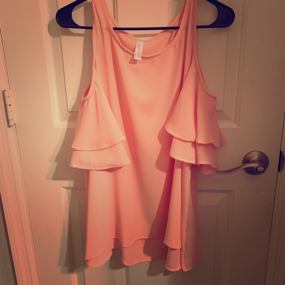 Red Lolly Cold Shoulder Top